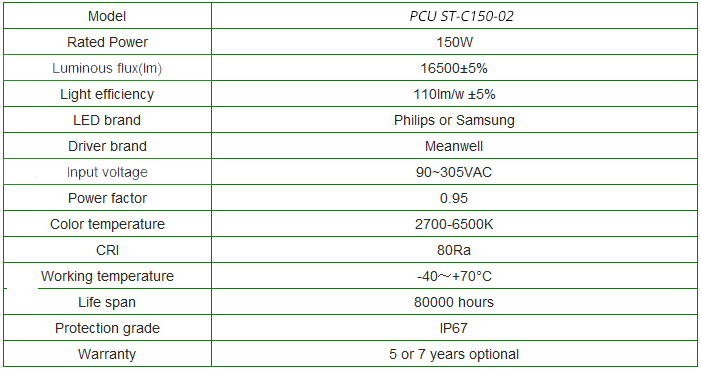 PCU-150W LED Street Light