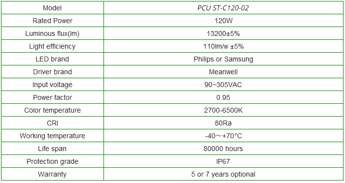 PCU-120W LED Street Light